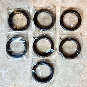 Calico Home Drapery Curtain Pack Of 7 Chocolate Wood Rings HSCPR2 Open Box New